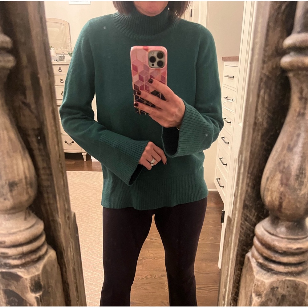 LOFT Green Mock Neck Sweater